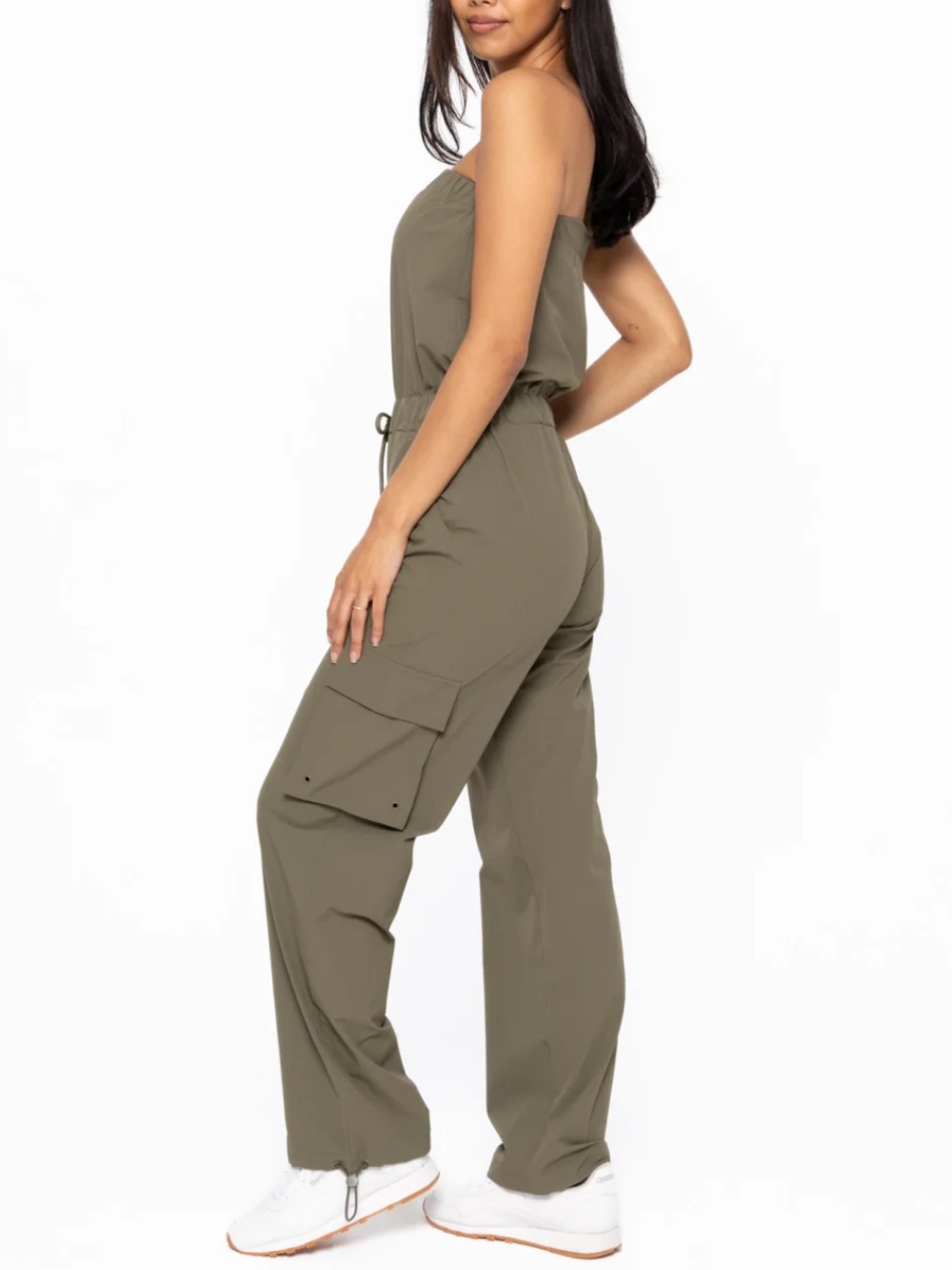 Mono B Strapless Cargo Active Jumpsuit
